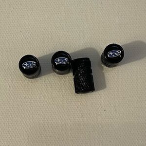 Subaru Valve Stem Caps in Black Set of 4 NWT